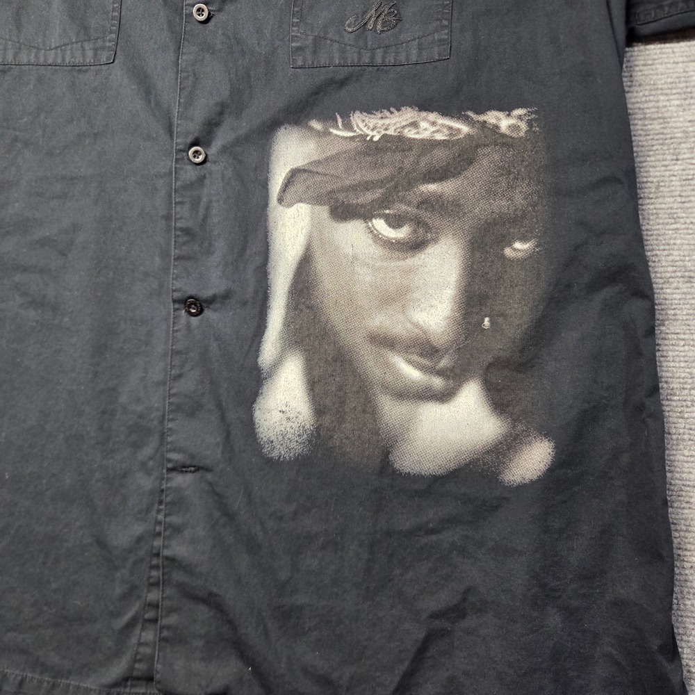 Makaveli Branded Tupac Shakur Graphic Shirt Mens XL Black Short Sleeve Hip Hop - Picture 2 of 13